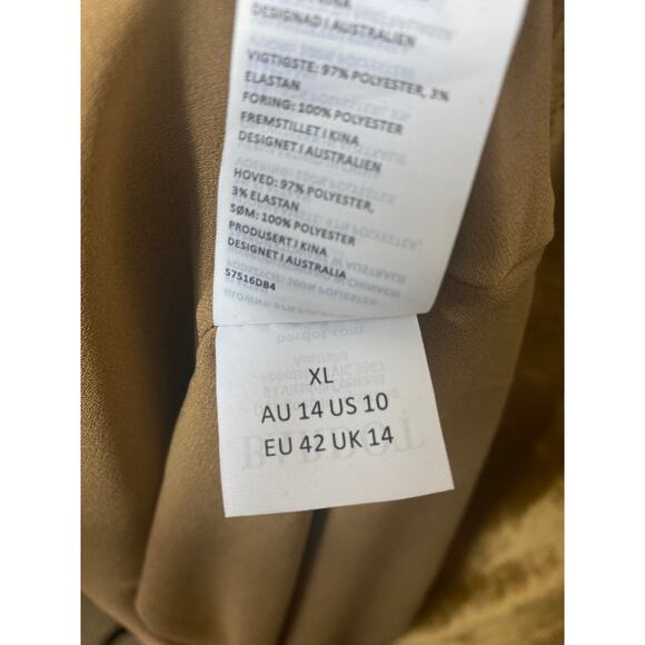 BARDOT DRESS XL MAXI CAPRI SLIP LONG GOWN VELVET VELOUR GOLD MARIGOLD OPEN BACK2 - Picture 5 of 15